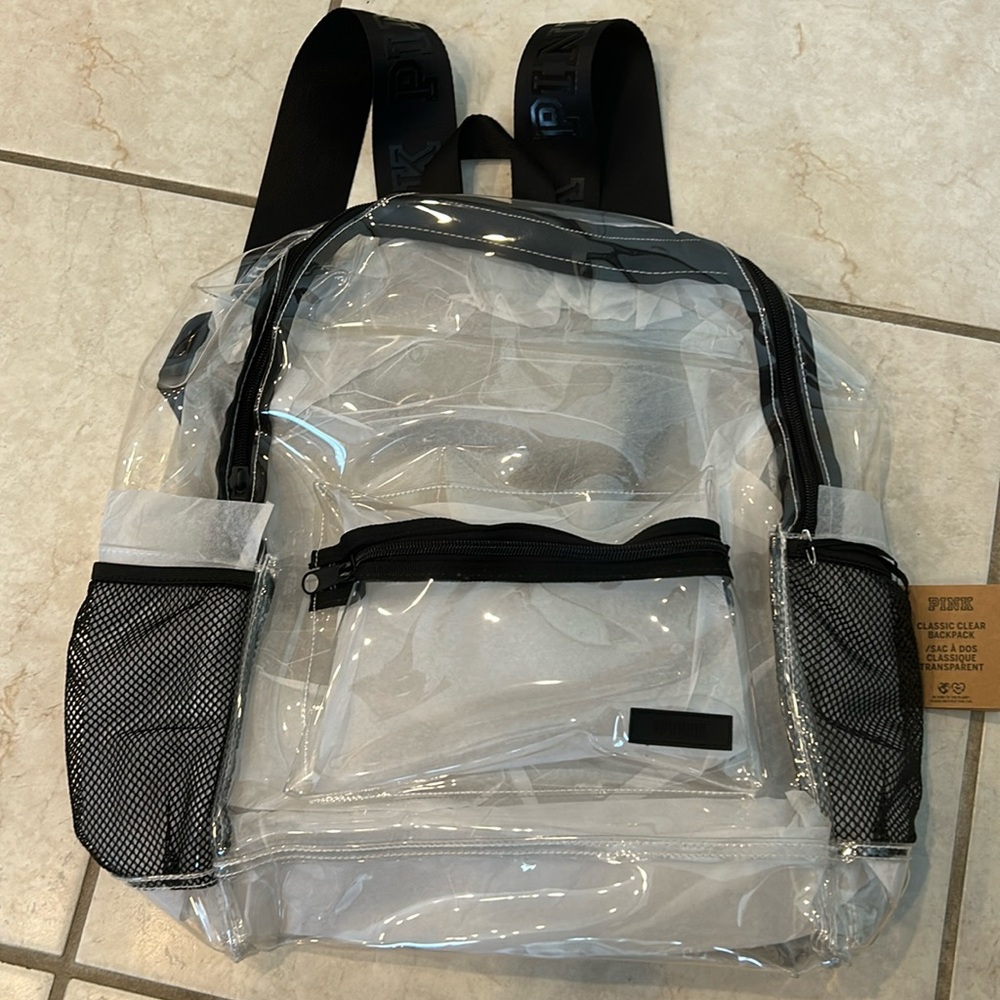 PINK Classic Clear Backpack, brand NWT